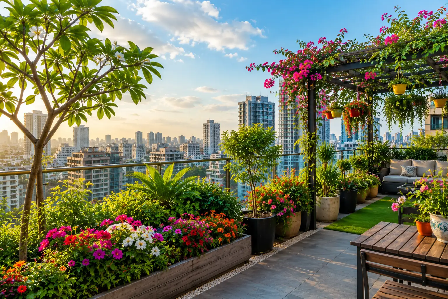 Rooftop garden landscape